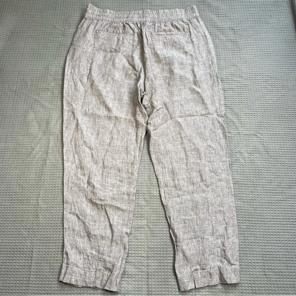 Athleta Retreat Linen Pants Large Women’s High Rise Tapered Ankle Brown - Picture 4 of 8